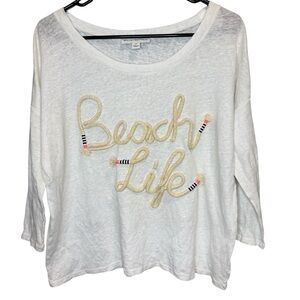 White + Warren White 'Beach Life' Long Sleeve Tee